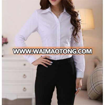 Factory Supply super quality solid color formal woman slim fit shirts